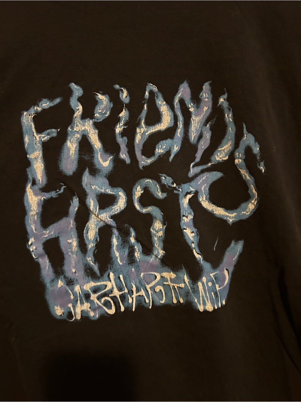 Carhartt Black Tee with Blue and White Flame Graphic